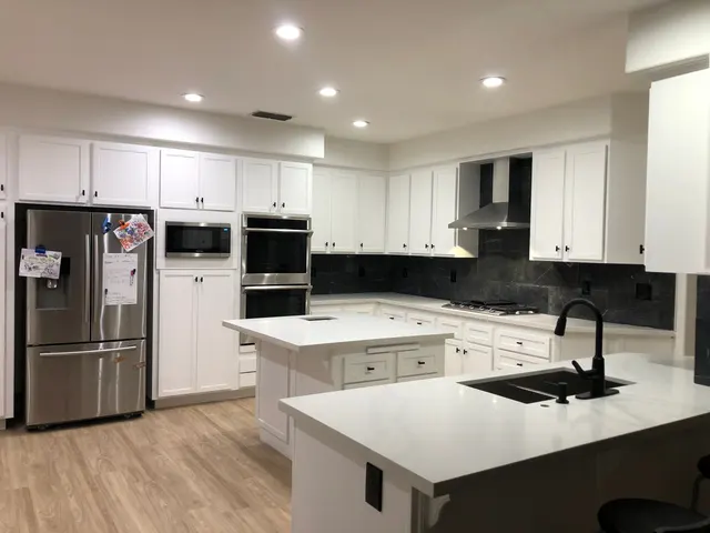 White kitchen with painted cabinets